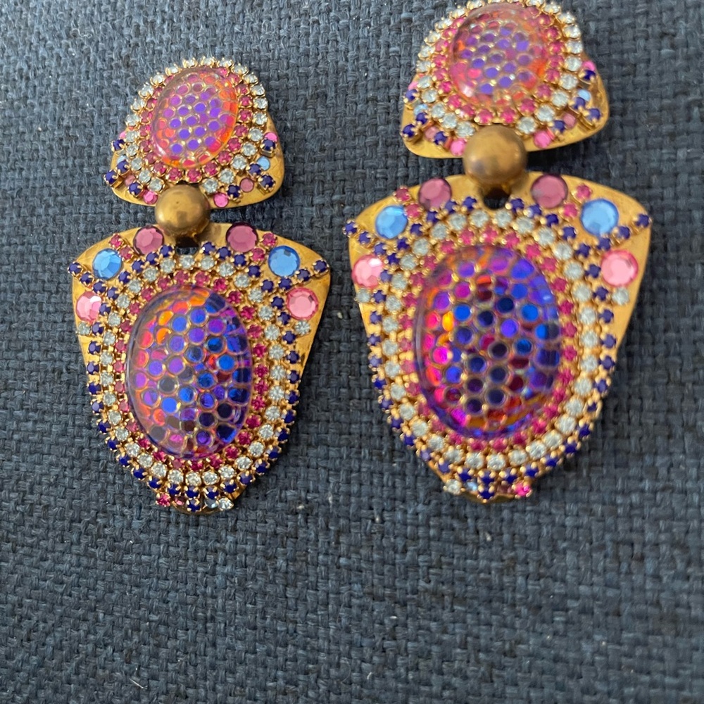 Vintage Jack Smile clip earrings - Picture 2 of 4